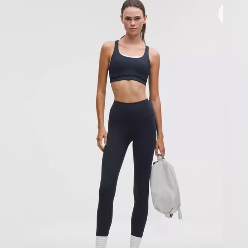 🍋Lululemon Wunder Train high Rise Crop 23” True Navy